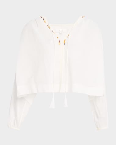 A.L.C. Jodie Beaded Long-Sleeve Top