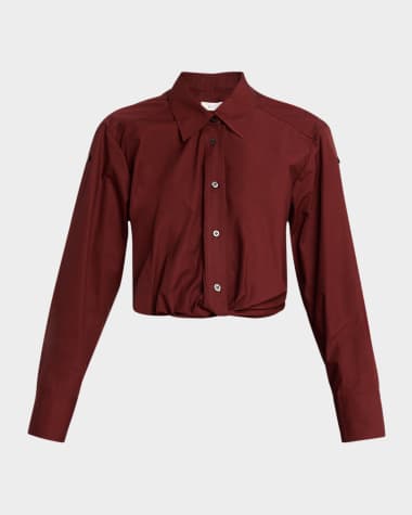 A.L.C. Leo Gathered Button-Front Top