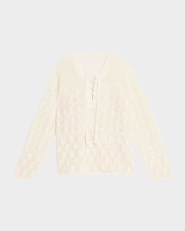 A.L.C. Keri Crochet Lace-Up Sweater