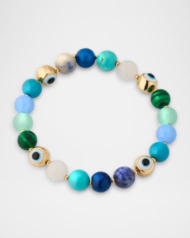 BaubleBar Evil Eye Semi-Precious Stretch Bracelet