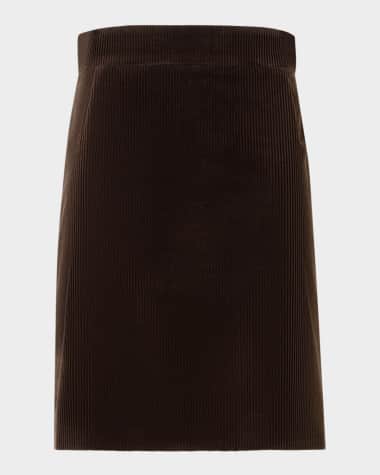 Akris punto Cotton Corduroy A-Line Mini Skirt