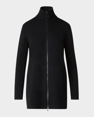 Akris punto Merino Wool Milano Knit Zip Cardigan