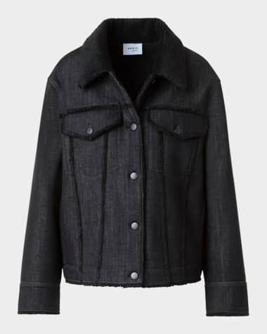 Akris punto Faux-Fur Trim Denim Jacket