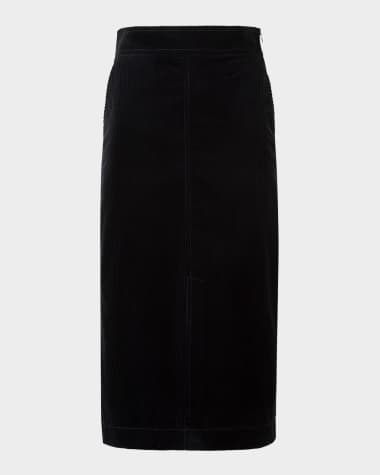 Akris punto Cotton Corduroy Midi Skirt