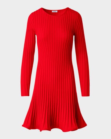 Akris punto Reversed Rib Knit Mini Dress