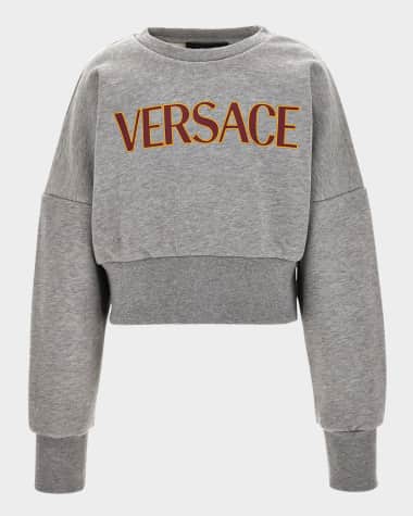 Versace SWEATSHIRT MELANGE FLEECE VERSACE LOGO KIDS PRINT