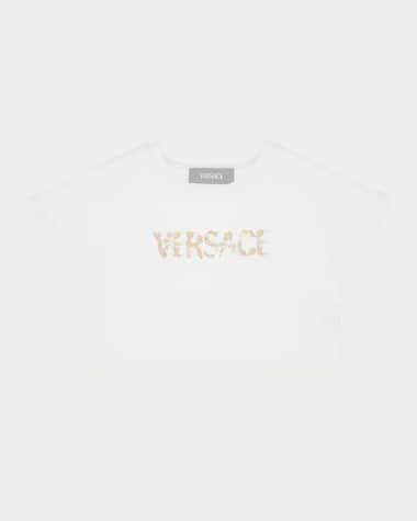 Versace Girl's Floral Logo-Print T-Shirt, Size 2-5
