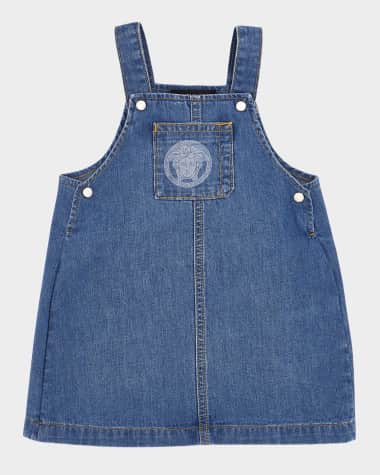 Versace Girl's Light Denim Wash Dress, Size 2-5