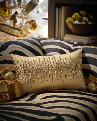 Neiman Marcus Beaded Lumbar Pillow, 22" x 14"
