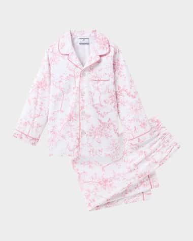 Petite Plume Girl's Timeless Toile Two-Piece Pajama Set, Size 6M-14