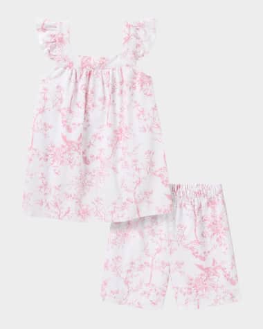 Petite Plume Girl's Clara Timeless Toile Two-Piece Pajama Set, Size 6M-14