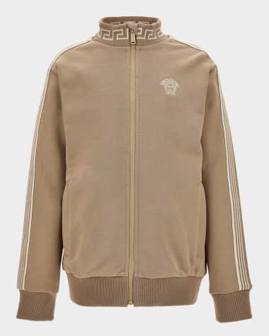 Versace Boy's Greca Embroidered Fleece Sweatshirt, Size 6-14