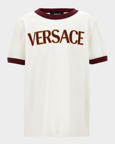 Versace Boy's Bicolor Logo-Print T-Shirt, Size 6-14