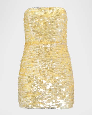 Retrofete Nolia Strapless Sequined Mini Dress