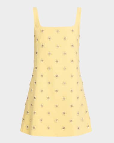 Tanya Taylor Barton Embellished Mini Shift Dress