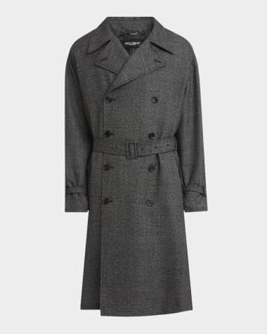 Dolce&Gabbana Men's Wool and Cotton Double-Breasted Trench Coat