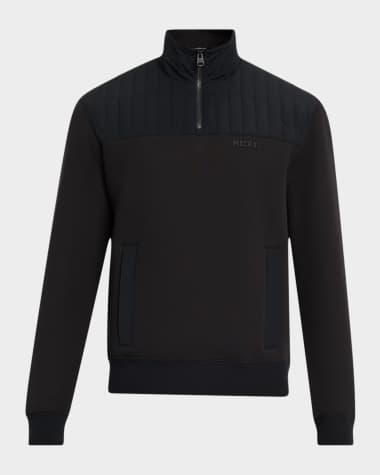 Mackage Men's Corey Hybrid Down Quarter-Zip Sweater