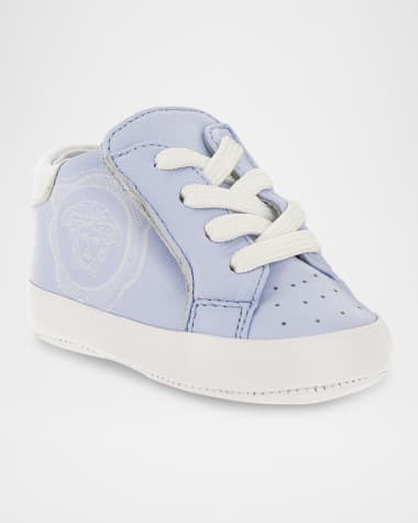 Versace Kid's Lambskin Leather Sneakers, Baby/Toddler