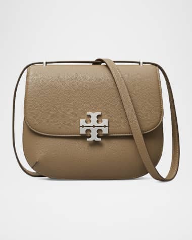 Tory Burch Eleanor Pebbled Leather Saddle Crossbody Bag