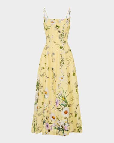 Camilla Daisy Chains Corset Dress with Long Flared Skirt