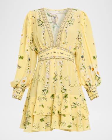 Camilla Daisy Chains Button-Front Frill Dress