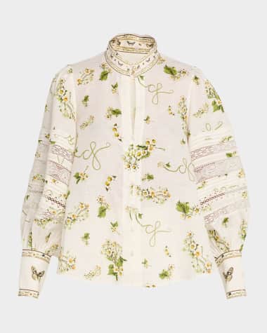 Camilla Botanical Utopia Buttoned Collar Blouse