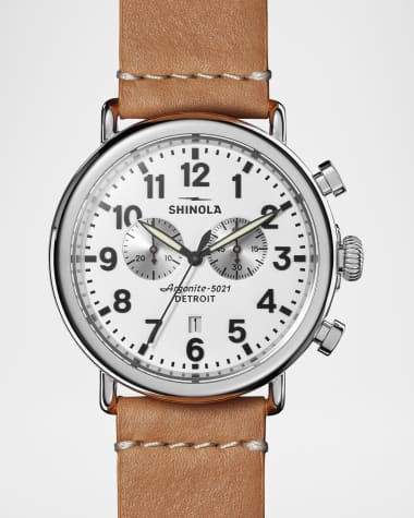 Shinola Men's The Runwell Chronograph Leather-Strap Watch, 47mm
