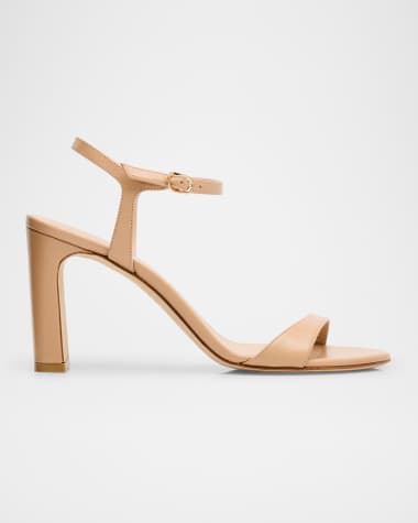 Stuart Weitzman Babette Leather Ankle-Strap Sandals