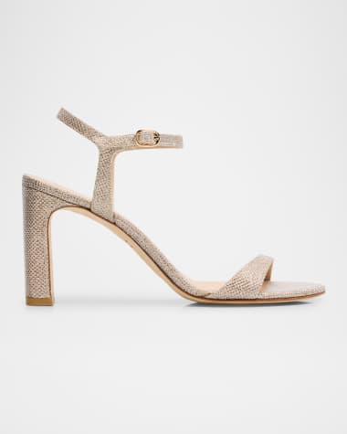 Stuart Weitzman Babette Metallic Ankle-Strap Sandals