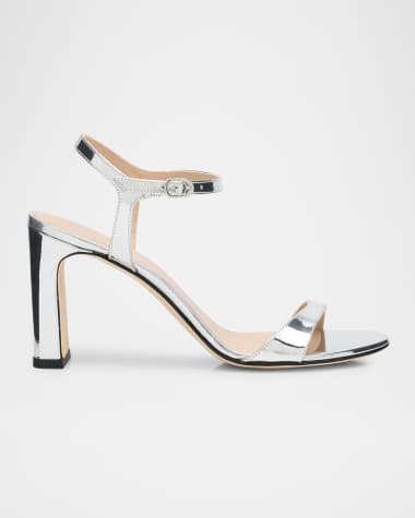 Stuart Weitzman Babette Metallic Ankle-Strap Sandals