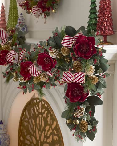 Neiman Marcus Pre-Lit Classic Christmas Garland, 72"