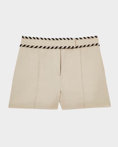 Reiss Fawn Whipstitch Linen Shorts