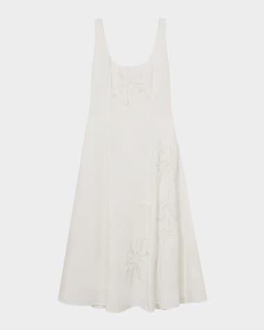 Reiss Elise Beaded Floral-Embroidered Midi Dress