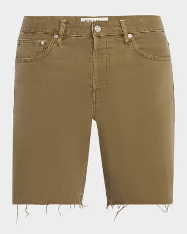 FRAME Men's Relaxed Raw Hem Shorts