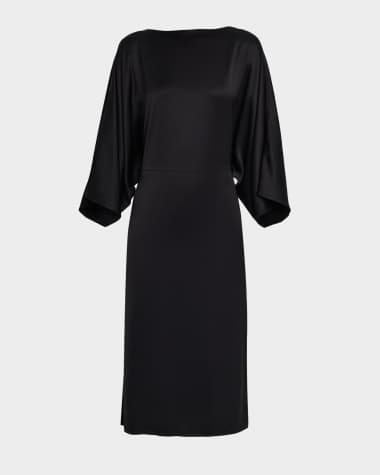 Peserico Dolman-Sleeve Viscose Midi Dress
