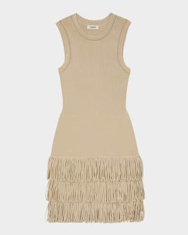 Sandro Ida Loop-Trim Metallic Knit Dress