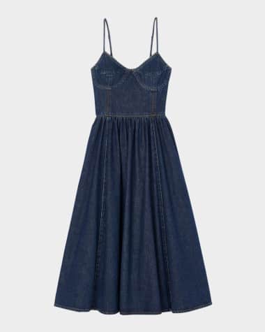 Sandro Sophie Denim Midi Dress