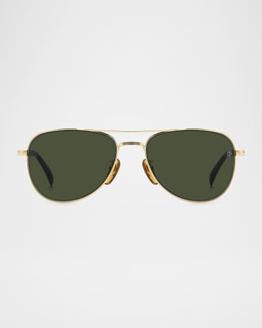 David Beckham Men's DB1175 Metal Aviator Sunglasses