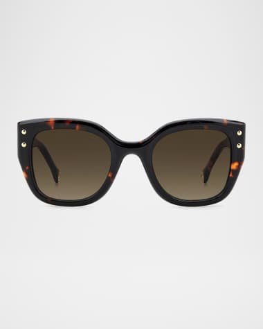 Carolina Herrera Logo-Print Square Acetate Sunglasses