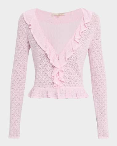LoveShackFancy Nilah Ruffle-Trim Cardigan