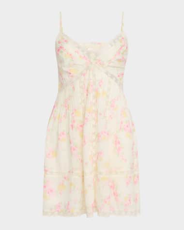 LoveShackFancy Docila Floral Cotton Mini Dress