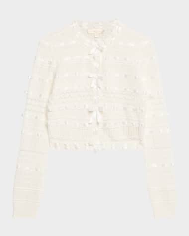 LoveShackFancy Roselline Cotton Ribbon Cardigan