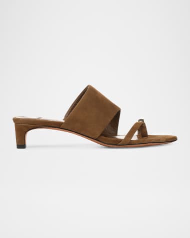 Vince Suzie Suede Kitten-Heel Sandals