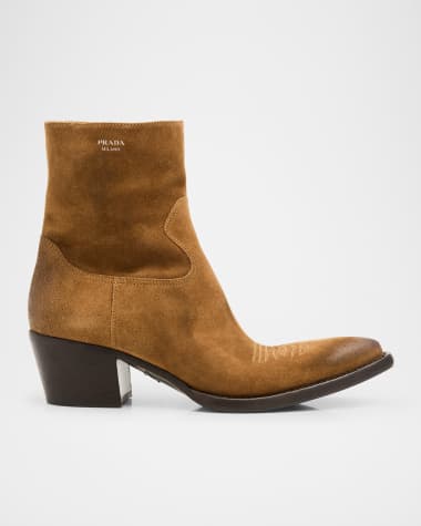 Prada Suede Western Booties