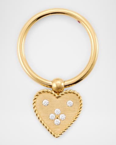 Roberto Coin 18K Yellow Gold Petit Venetian Princess Heart Diamond Charm Ring, Size 6.5