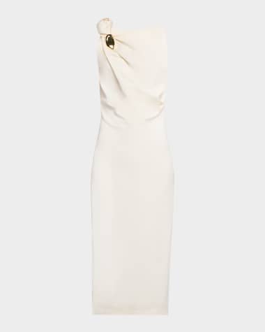Amir Taghi x Escha Soni Brooch Knotted Sleeveless Midi Dress