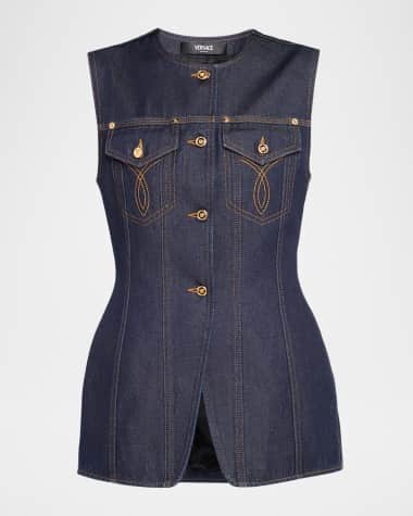 Versace Denim SIngle-Breasted Vest