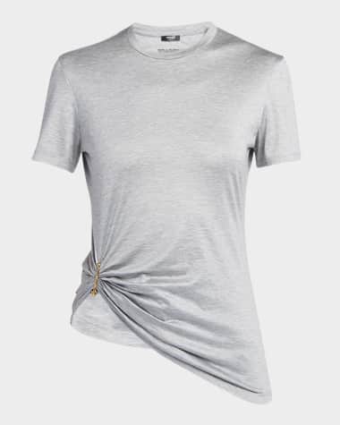 Versace Medusa Pin-Gathered Jersey T-Shirt