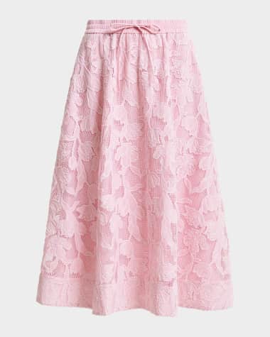 Essentiel Antwerp Heast Floral-Embroidered Midi Skirt