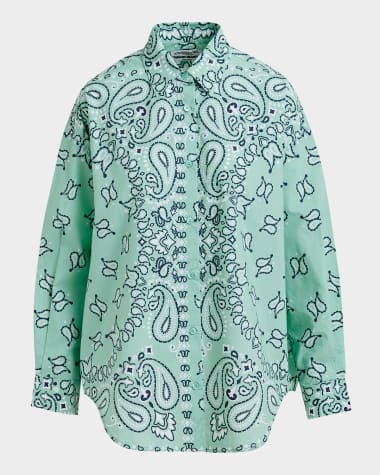 Essentiel Antwerp Histende Bandana-Printed Cotton Shirt